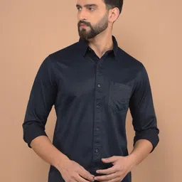 Canary London Men Smart Spread Collar Solid Slim Fit Casual Shirt-picture-41