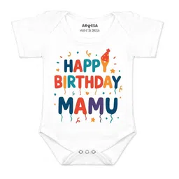 arvesa Happy Birthday Mamu Printed Romper-picture-27