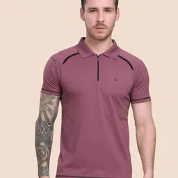 Z Zagros Men Colourblocked Polo Collar Pockets T-shirt-image-24