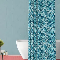 ArtzFolio Blue & White Printed Waterproof Shower Curtain-picture-13