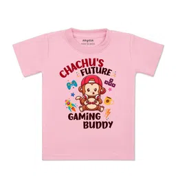 Arvesa Kids Printed V-Neck Applique T-shirt-picture-14