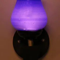 Somil Premium Designer Glass Wall / Night Lamp Elegant & Stylish Dcor Accent for Modern Interiors, Color- Blue, Size:- 18.5 X 19.5 X 21 CM-image-82