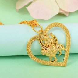 MEMOIR Unisex Gold-Plated Sherawali Vaishno Kaali Ma In Heart Durga Pendant-picture-49