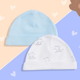 mothercare Infant Boys Pack of 2 Pure Cotton Printed Beanie-picture-0