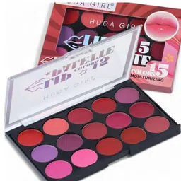 Huda Girl 15 Shades Long Lasting Lipstick Palette- 18 g- Multicolor-14