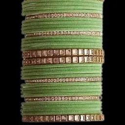 SAVORADE Set Of 32 Lime Green Stainless Steel Bangle-picture-31