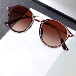 Eyedens Unisex Brown Lens & Brown Round Sunglasses with-picture-15