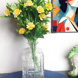 FOLIYAJ Green 2 Pieces Rose Artificial Plant-24