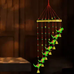 Handcrafted Parrot Door Hanging Wood Windchime Plastic, Wood Windchime-image-11
