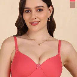 DressBerry Women Cotton Pack of 2 Full Coverage Lightly Padded Bra-30