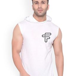FABSTIEVE Life Is Short Back Printed Cotton Hooded Neck Gym Vest VK-44B_pt-43 White M-image-82