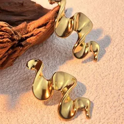 KRYSTALZ Stainless Steel Gold-Plated Spiral Twisted Shaped Studs-picture-46