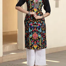 Anouk Rustic Selection Of 3 Geometric Printed Round Neck Straight Kurtas image 5
