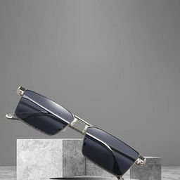DEXENT COLLECTION Unisex Square Sunglasses 614 Silver-45