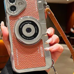 Luxury Kase Textured 3D Lens Design iPhone 16 Plus Retro Vintage Camera Style Back Case-image-28