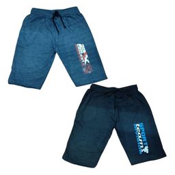 ShajivKids Pack Of 2 Typography Printed Mid-Rise Relaxed Fit Regular Shorts-56