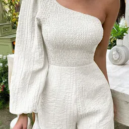 LULU & SKY Women Self Design One Shoulder Playsuit Jumpsuit-picture-25