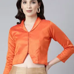 Souchii Women Mandarin Collar Saree Blouse-image-28