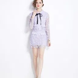 JC Collection Purple Self Design Top & Skirt-picture-23