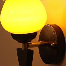 Somil Premium Designer Glass Wall / Night Lamp Elegant & Stylish Dcor Accent for Modern Interiors, Color- Yellow, Size:- 20.5 X 21.5 X 19.5 CM-picture-43