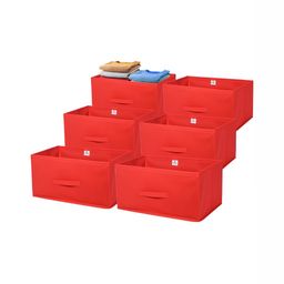 Aura Red Set of 6 Regular Drawer Organiser Organisers-14