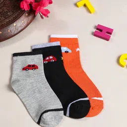 YK Kids Boys Pack Of 3 Patterned Ankle-Length Socks-image-12