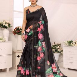 Moda Rapido Floral Zari Saree-18