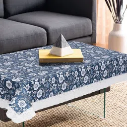 LooMantha Blue Floral Waterproof Plastic 4-Seater Table Cover-image-44