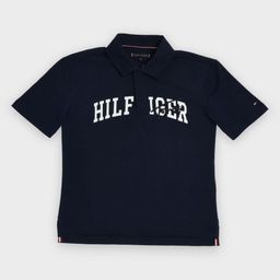 Tommy Hilfiger Boys Brand Logo Printed Polo Collar Relaxed Fit Cotton T-shirt-image-21