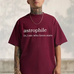 Cool Plus Men Astrophile Typography Printed Round Neck Cotton Oversized T-shirt-picture-17