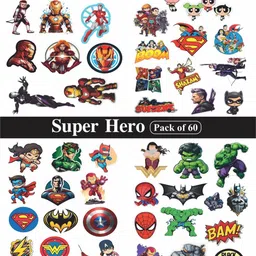 PRINTING DADDY Set Of 60 Avenger Dc & Marvel Super Hero Stickers-image-63