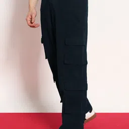 Urbano Fashion Men Loose Fit Cargos Trousers-image-62