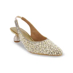 Metro Women Embellished Pointed Toe Block Heels Pumps-picture-22