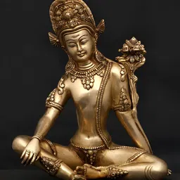 Exotic India Gold-Toned Lord Vedic Religious Brass Idol Showpiece-picture-10
