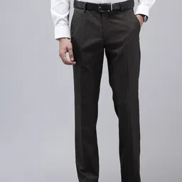 Van Heusen Men Checked Slim Fit Formal Trousers-picture-49