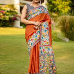 KALINI Ethnic Motifs Block Print Saree-picture-8