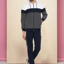 WILD WEST Men Colourblocked Mid-Rise Hooded Tracksuits-picture-51