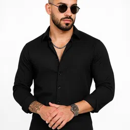 IKON FASHION Men Original Slim Fit Solid Spread Collar Casual Shirt-picture-30