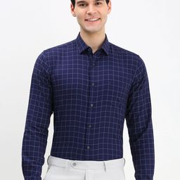 Allen Solly Men Checked Cotton Slim Fit Formal Shirt-image-41