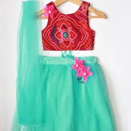 MANY FROCKS & Girls Printed Beads and Stones Ready to Wear Lehenga Blouse With Dupatta-image-30