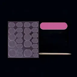 The Pink Truck Set Of 24 Reusable Artificial Nails - Red With Bow Design image 3