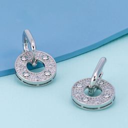 Kushal's Fashion Jewellery Rhodium-Plated Party Zircon Classic Drop Earrings-image-71