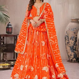 F Plus Fashion Orange Net Lehenga Choli-picture-26