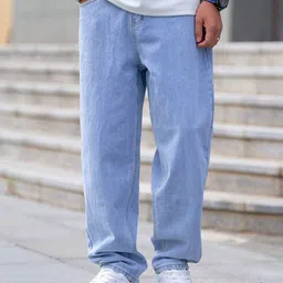 DENIMLOOK Men Baggy Mid-Rise Light Fade Stretchable Jeans-picture-32