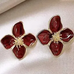 styledose Sterling Silver Enamelled Floral Shaped Studs-picture-11