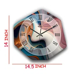 OLIVE TREE Blue & Mauve Printed Geometric Wall Clock image 5