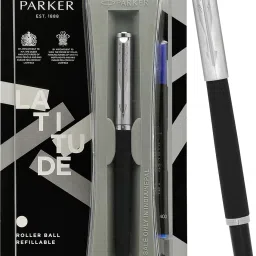 Latitude Matte Black |Chrome Trim | Roller Ball Pen-13