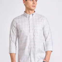 Espanshe Men Tartan Checked Button-Down Collar Pure Cotton Casual Shirt-image-55