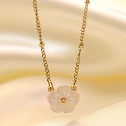 MYKI Gold-Plated Floral-Shaped Necklace-image-27