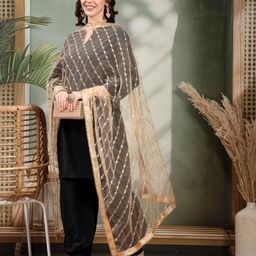 Clora Creation Striped Dupatta With Sequinned image 5